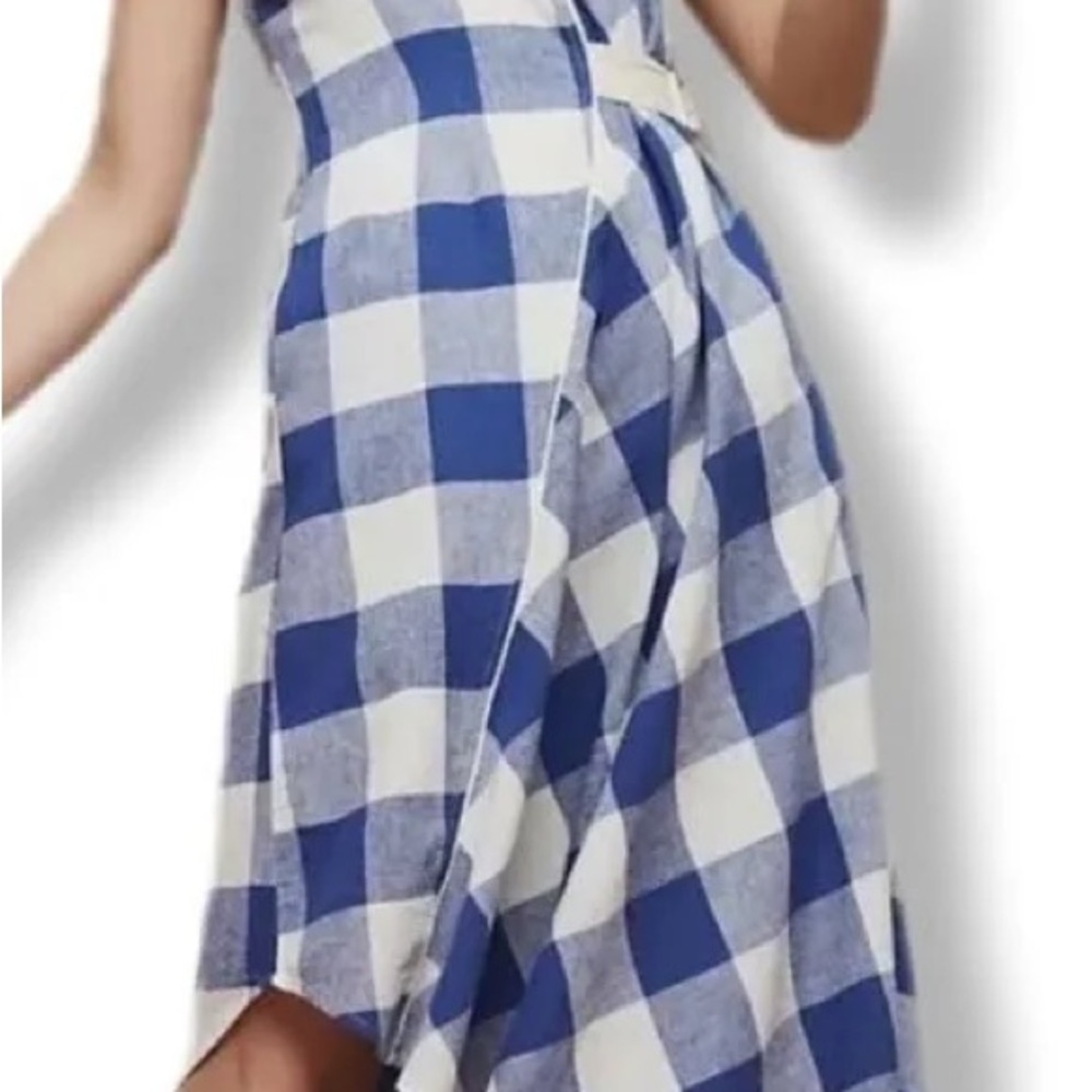 Maeve Blue and White Wrap Midi Skirt
